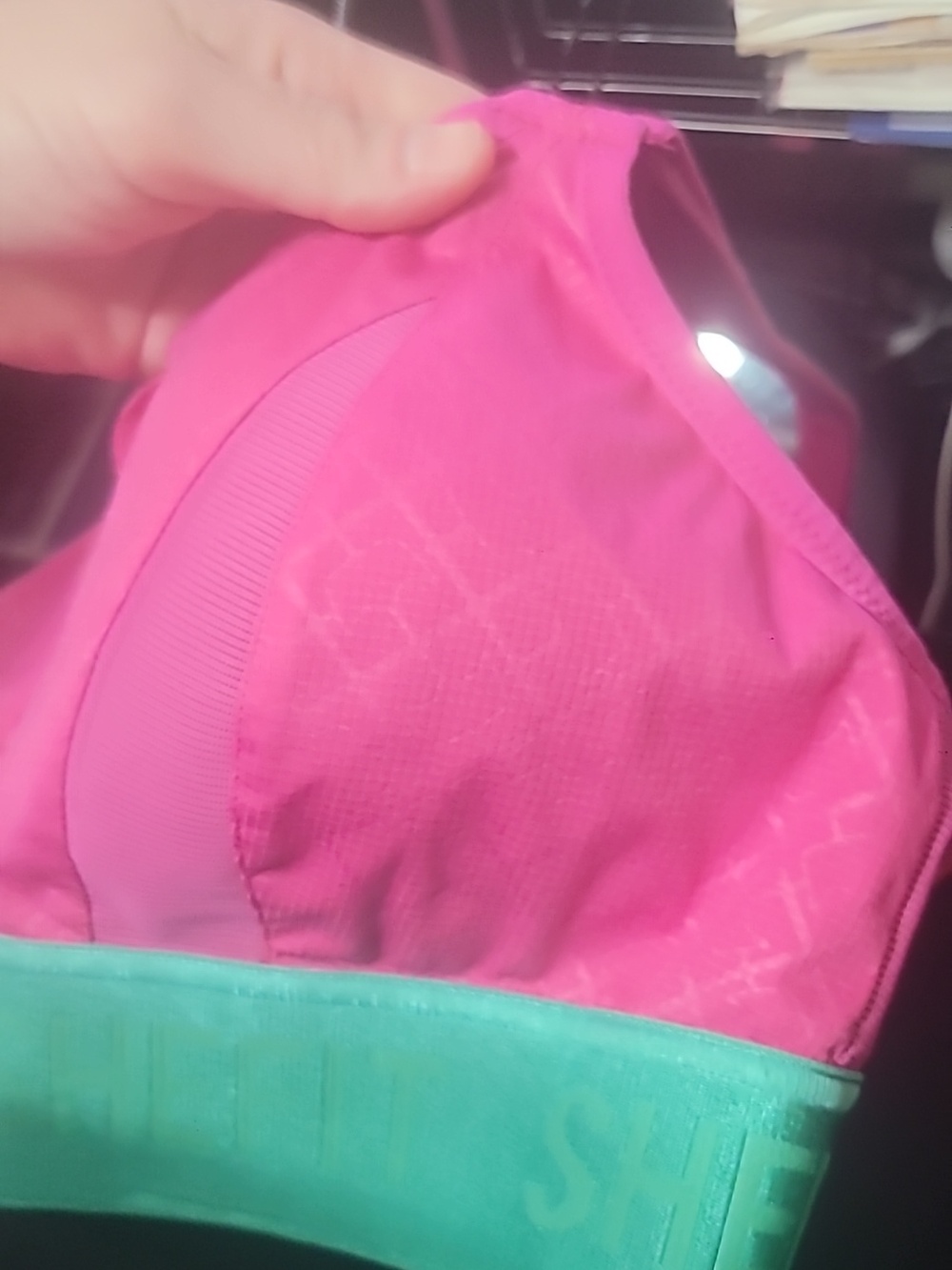 NWOT SheFit Pink Front-Zip High Support Sports Bra Size Luxe (Appx L) - Picture 7 of 7